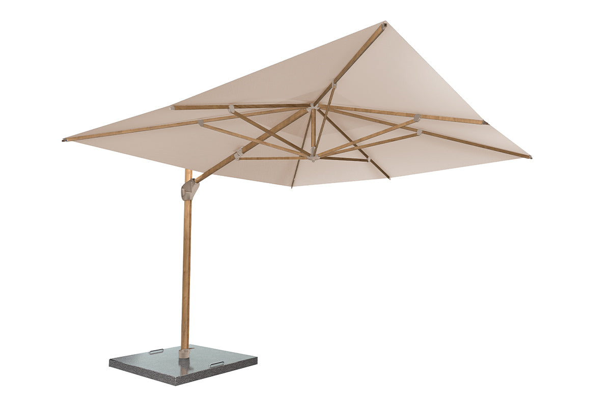 4 Seasons Outdoor | Hacienda Sonnenschirm 300 x 400 cm | Holzoptik-Sand