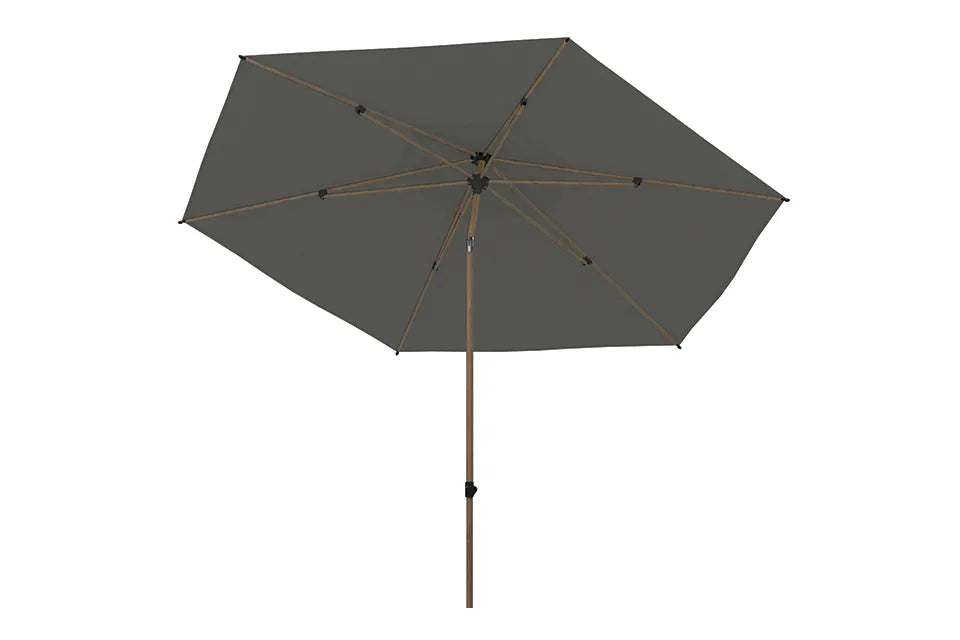4 Seasons Outdoor | Sonnenschirm Azzurro Ø300 cm | Holzoptik-Charcoal