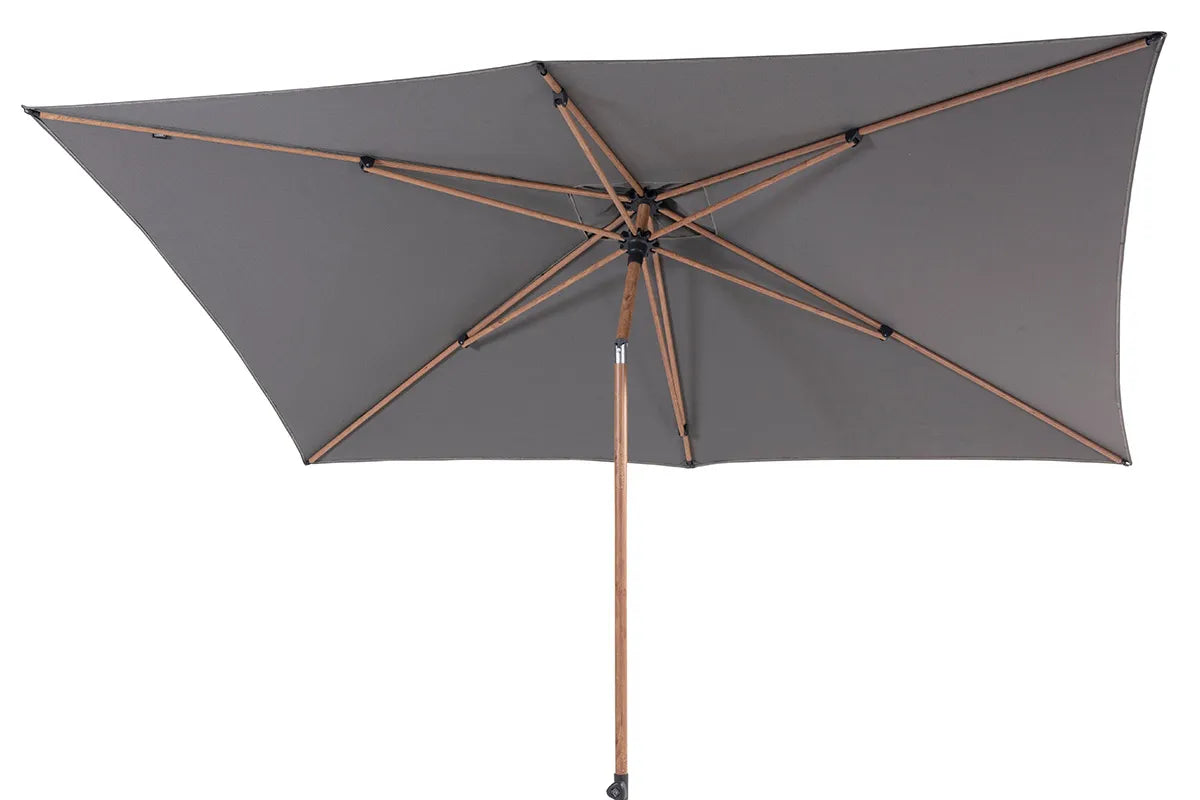 4 Seasons Outdoor | Azzurro Parasol 200 x 300 cm | Wood Look-Charcoal