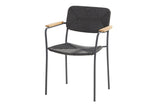 4 Seasons Outdoor | Bora Stacking Chair with Teak Arm | Anthracite