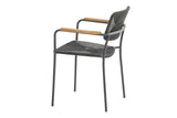4 Seasons Outdoor | Bora Stacking Chair with Teak Arm | Anthracite