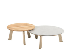 Taste by 4 Seasons | Emma Kaffeetisch-Set Ø65 und Ø80 cm | Latte-Keramik-Teak