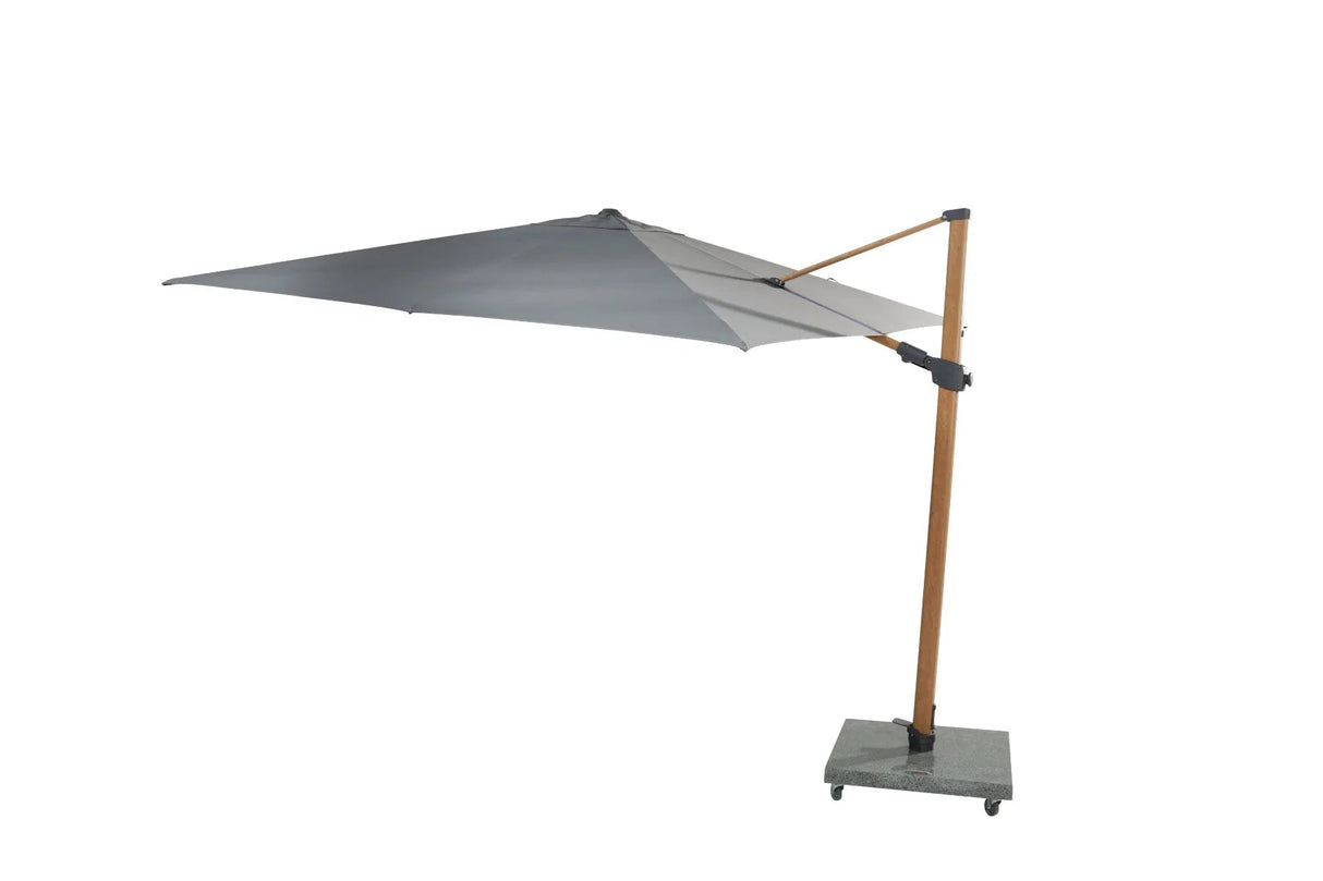 4 Seasons Outdoor | Siesta Premium Sonnenschirm 300 x 300 cm | Holzoptik-Charcoal