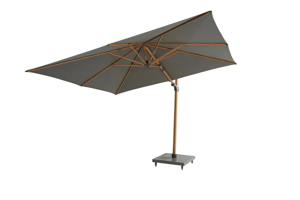 4 Seasons Outdoor | Siesta Premium Sonnenschirm 300 x 300 cm | Holzoptik-Charcoal