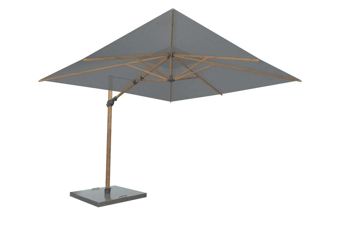 4 Seasons Outdoor | Siesta Premium Sonnenschirm 300 x 300 cm | Holzoptik-Charcoal